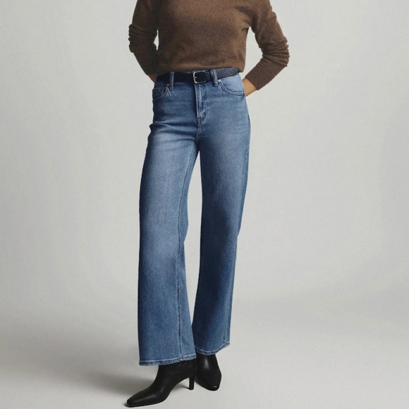 Quince Pants - Quince Bella Stretch Relaxed Straight Jeans Atlanic Blue Women's 26X31